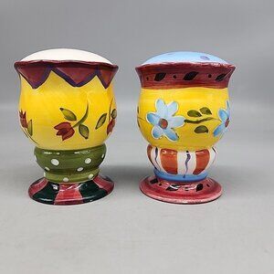 Vintage CBK 1997 Salt Pepper Shakers Ceramic Multicolor 3"